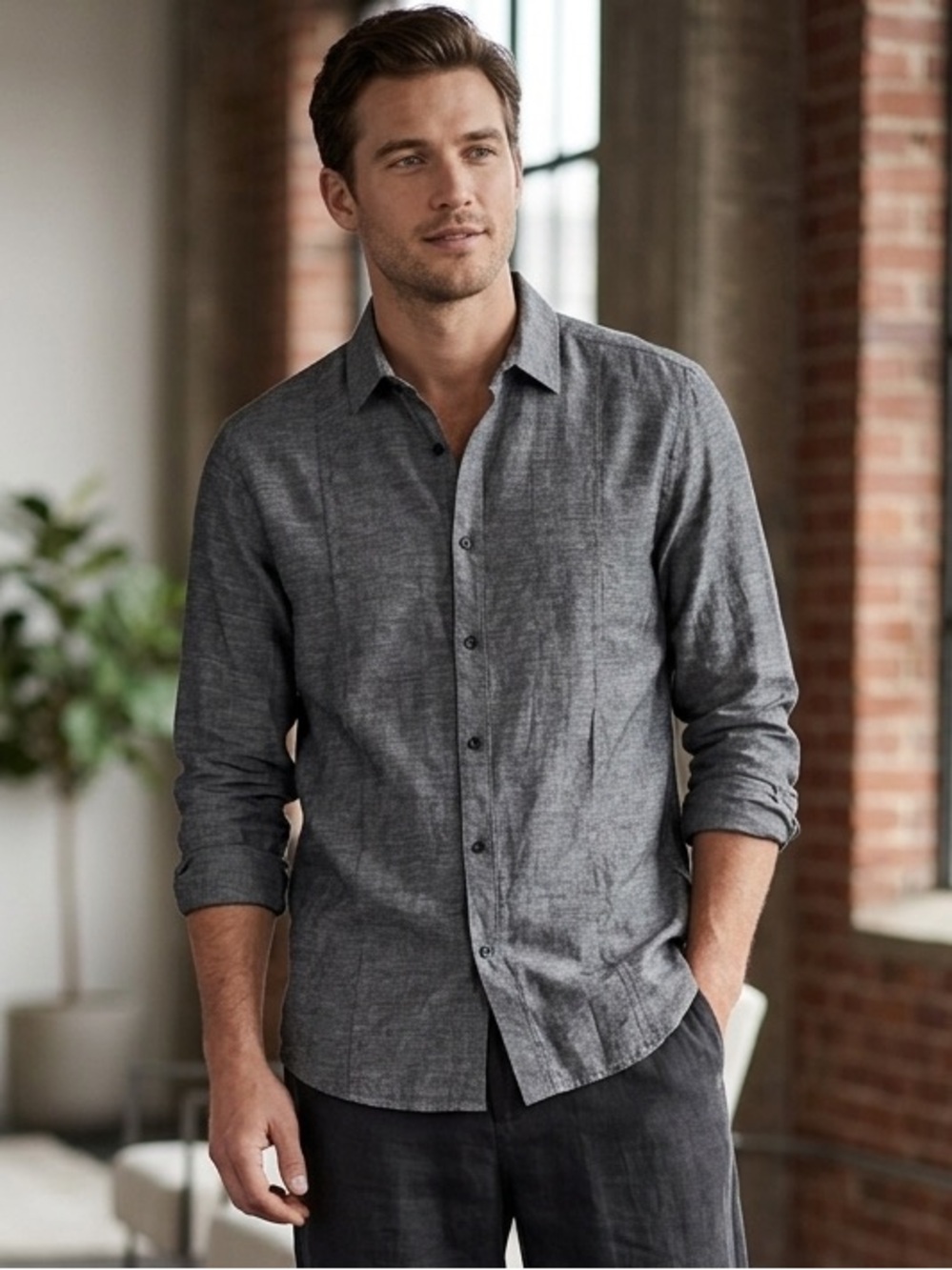 I.N.C shirt linen size m unisex measurements in the photo